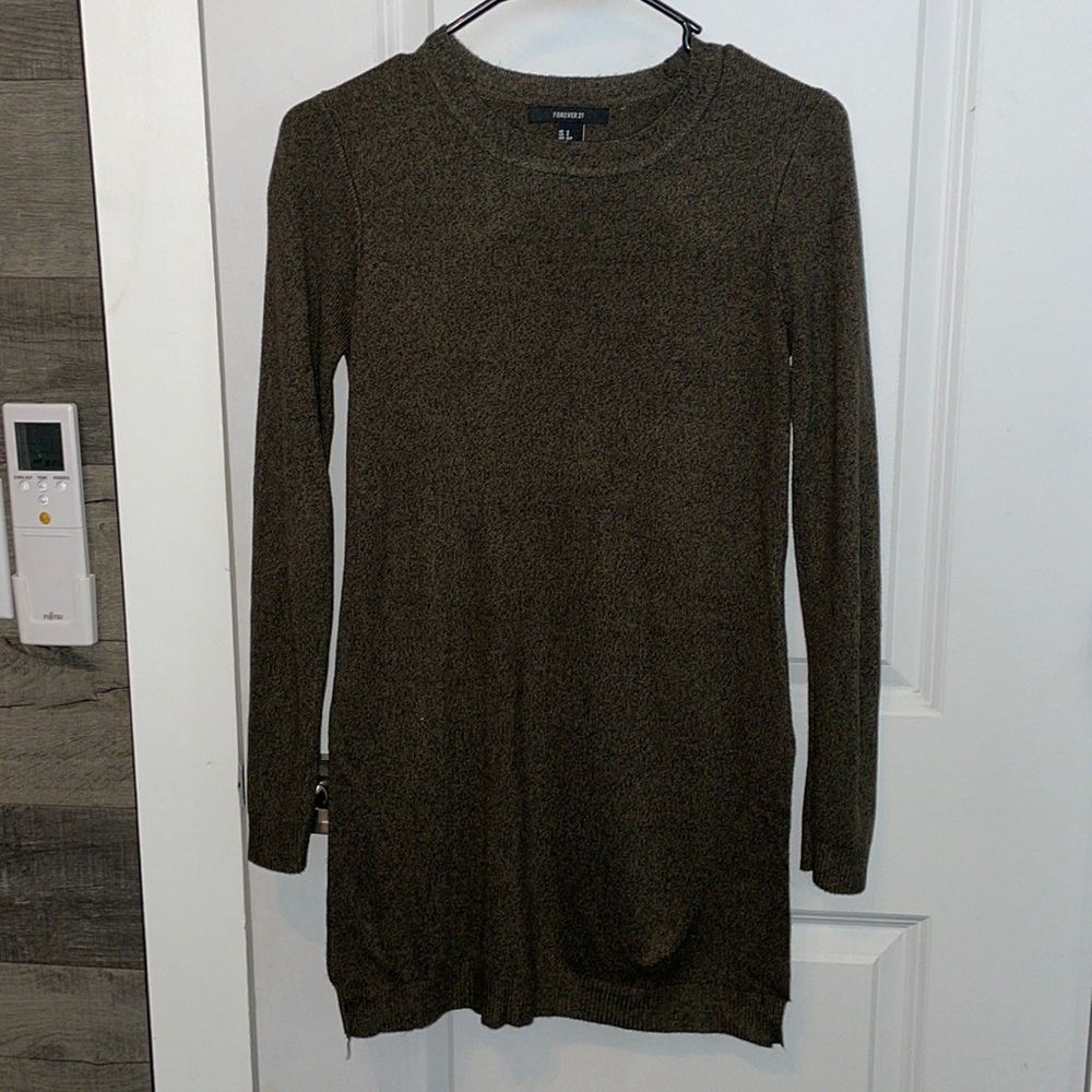 LONG SLEEVE SWEATER SHIRT DRESS